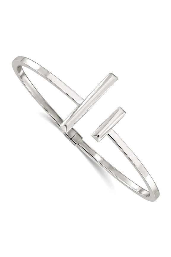 2.5mm 925 Sterling Silver Polished Bars Hinged Cuff Bangel Bracelet Cuff Bracelet for Women