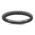 thumbnail image 1 of 2.5mm 925 Sterling Silver Polished Patterned Ruthenium plating Stackable Black Plated Domed Ring Size 6 Stackable Ring f, 1 of 2