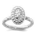 thumbnail image 1 of 2.5mm 925 Sterling Silver Polished Stackable Rhodium Plated Oval Ring Size 7 Stackable Ring for Women, 1 of 2