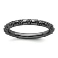 thumbnail image 1 of 2.5mm 925 Sterling Silver Ruthenium plating Stackable Black Plated Textured Ring Size 6 Stackable Ring for Women, 1 of 2