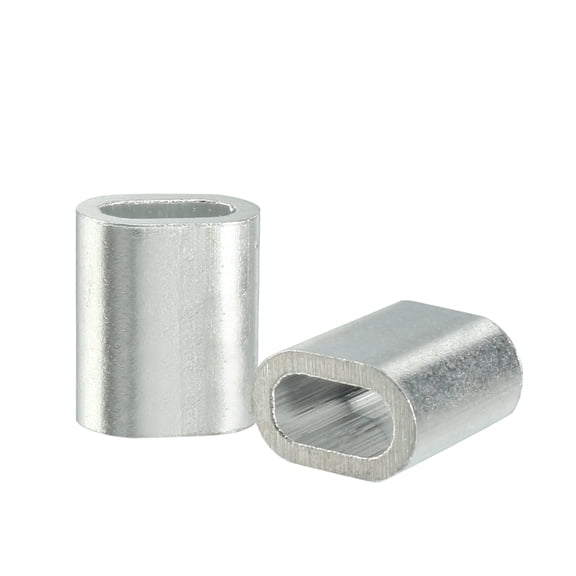 2.5mm Cable Wire Rope Aluminum Sleeves Clip Fittings Crimps Loop 100pcs