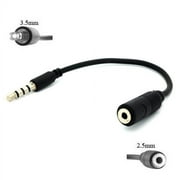 2.5mm Female to 3.5mm Male Headset Adapter Compatible With Samsung Galaxy J3 (2018) Grand Prime Express Prime A6 - Verizon Ellipsis 8 HD - Xiaomi Redmi Note 6 Pro 5 - ZTE ZMax Champ N2R