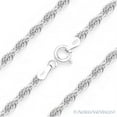 thumbnail image 1 of 2.5mm French-Rope Link Italian Twist Chain Necklace in .925 Sterling Silver w/ Rhodium, 1 of 2