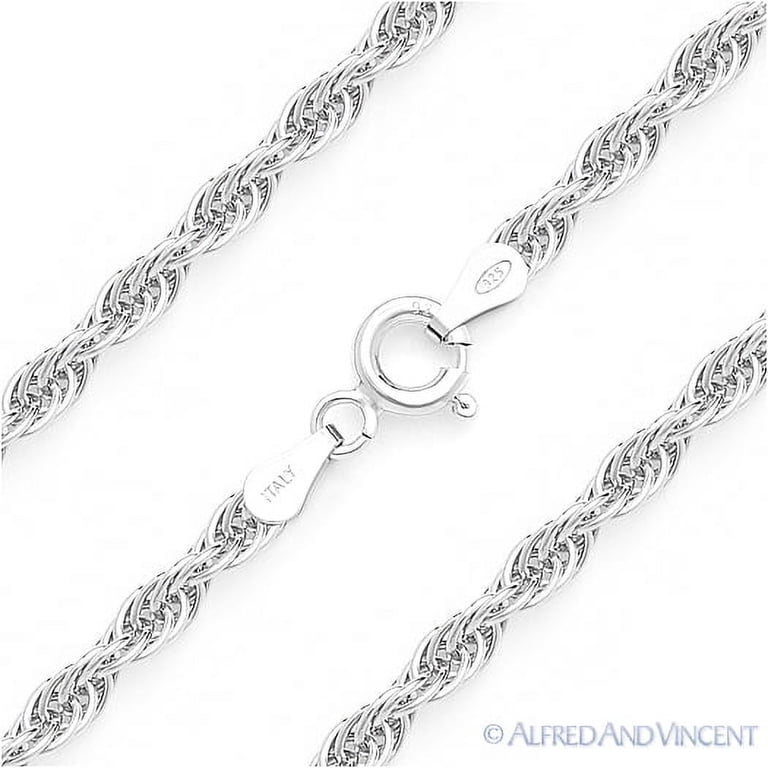 【刻印あり】FRENCH ROPE CHAIN silver925ブレスレット 2.5mm French-Rope Link Italian Twist Chain Necklace in .925