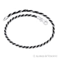thumbnail image 1 of 2.5mm (G050) Roc Link Italian Chain Bracelet in 2-Tone .925 Sterling Silver w/ Black Rhodium, 1 of 1