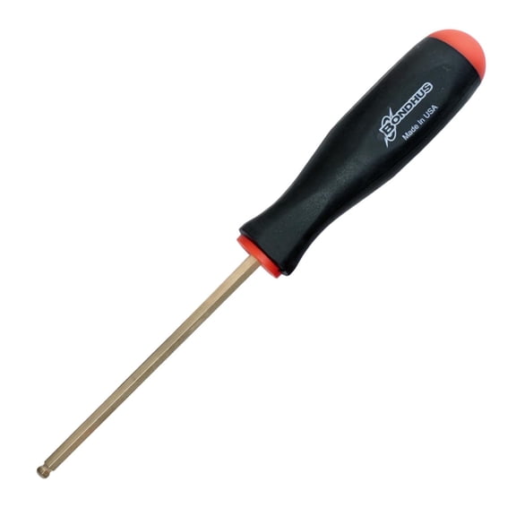 2.5mm Hex (Allen) Balldriver Screwdriver, Protanium High Torque Steel With Goldguard 14k Plated Finish - Bondhus USA