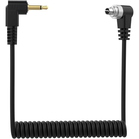 2.5mm to Male Flash PC Sync Cable with Screw Lock, Flash Trigger Cord Compatible with Nikon DSLR D300S, D700, D3X, D2X and Replacement for Canon 580EXII, Godox X1R, X2T, XPro, Flash Receiver