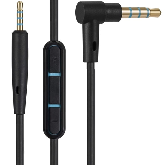 2.5mm Male to Maler 3.5mm Auxiliary Audio adapter Cable with in line Mic Volume Control for Bose QuietComfort QC25 QC35 and All other Headphones