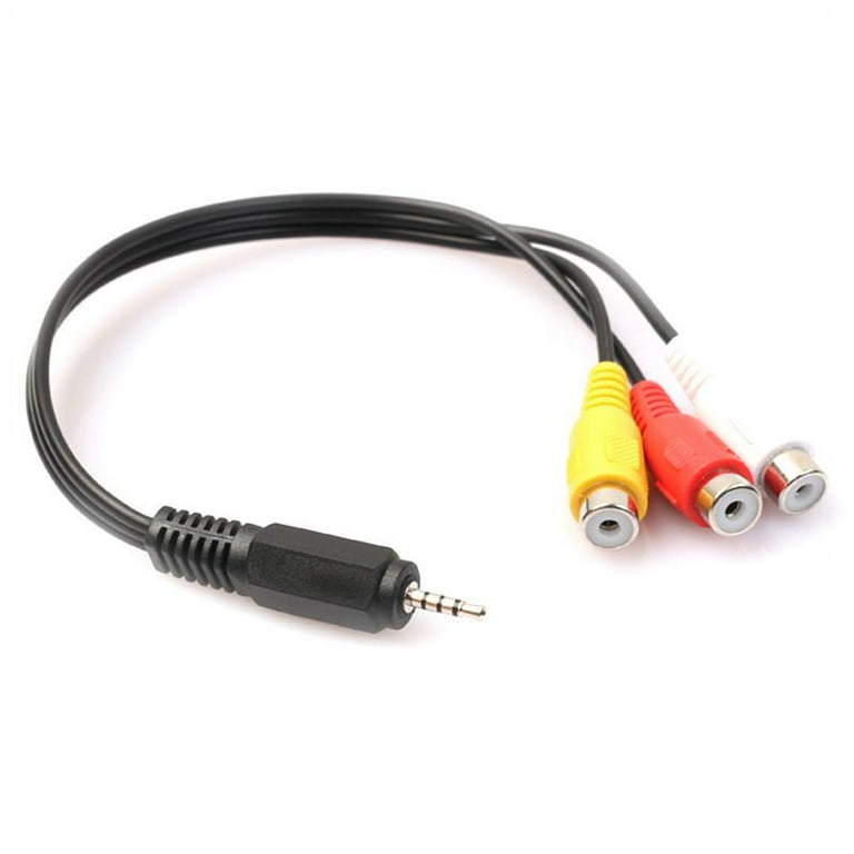2.5mm Mini AV Male to 3RCA Female M/F Audio Video Cable Stereo Jack Adapter  Cord