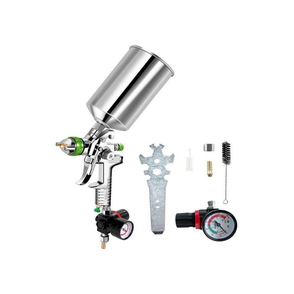 2.5mm Professional Spray Gun Gravity Feed SPRAY GUN Kit With Regulator Paint Primer Metal Flake 1L DIY Spray Paint Kit ,Effortless cleaning