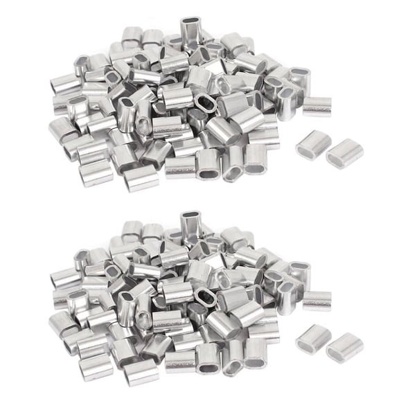 2.5mm Single Hole Wire Rope Aluminum Sleeves Clip Cable Crimps 200Pcs