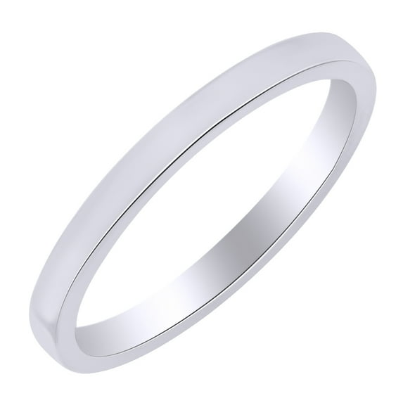 AFFY 2.5mm Standard Flat Comfort Fit Band Ring in 10k White Gold Ring Size - 12