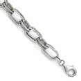 thumbnail image 1 of 2.5mm Sterling Silver Polished and Textured Link Bracelet - 7.5 Inch, 1 of 2
