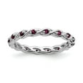 thumbnail image 1 of 2.5mm Sterling Silver Stackable Created Ruby Ring - .34 cwt - Size 10, 1 of 2