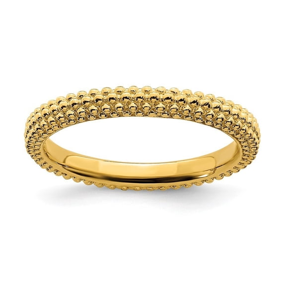 2.5mm Sterling Silver Stackable Gold-Flashed Domed Ring - 3.2 Grams - Size 8