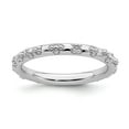 thumbnail image 1 of 2.5mm Sterling Silver Stackable Rhodium Textured Ring - 2.8 Grams - Size 7, 1 of 2