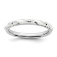 thumbnail image 1 of 2.5mm Sterling Silver Stackable White Enamel Ring - 2.0 Grams - Size 7, 1 of 2
