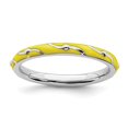 thumbnail image 1 of 2.5mm Sterling Silver Stackable Yellow Enamel Ring - 2.0 Grams - Size 5, 1 of 2
