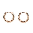 thumbnail image 1 of 2.5mm Surgical Steel Hoop Earrings for Women 10mm Hinged Huggie Hoop Earrings Rose Gold Plated, 1 of 3