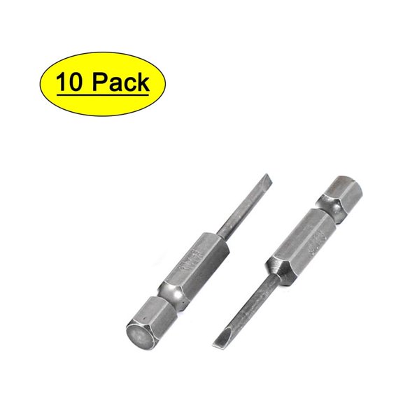 2.5mm Tip Magnetic Slotted Flat Head Screw Driver Bits 10 Pcs