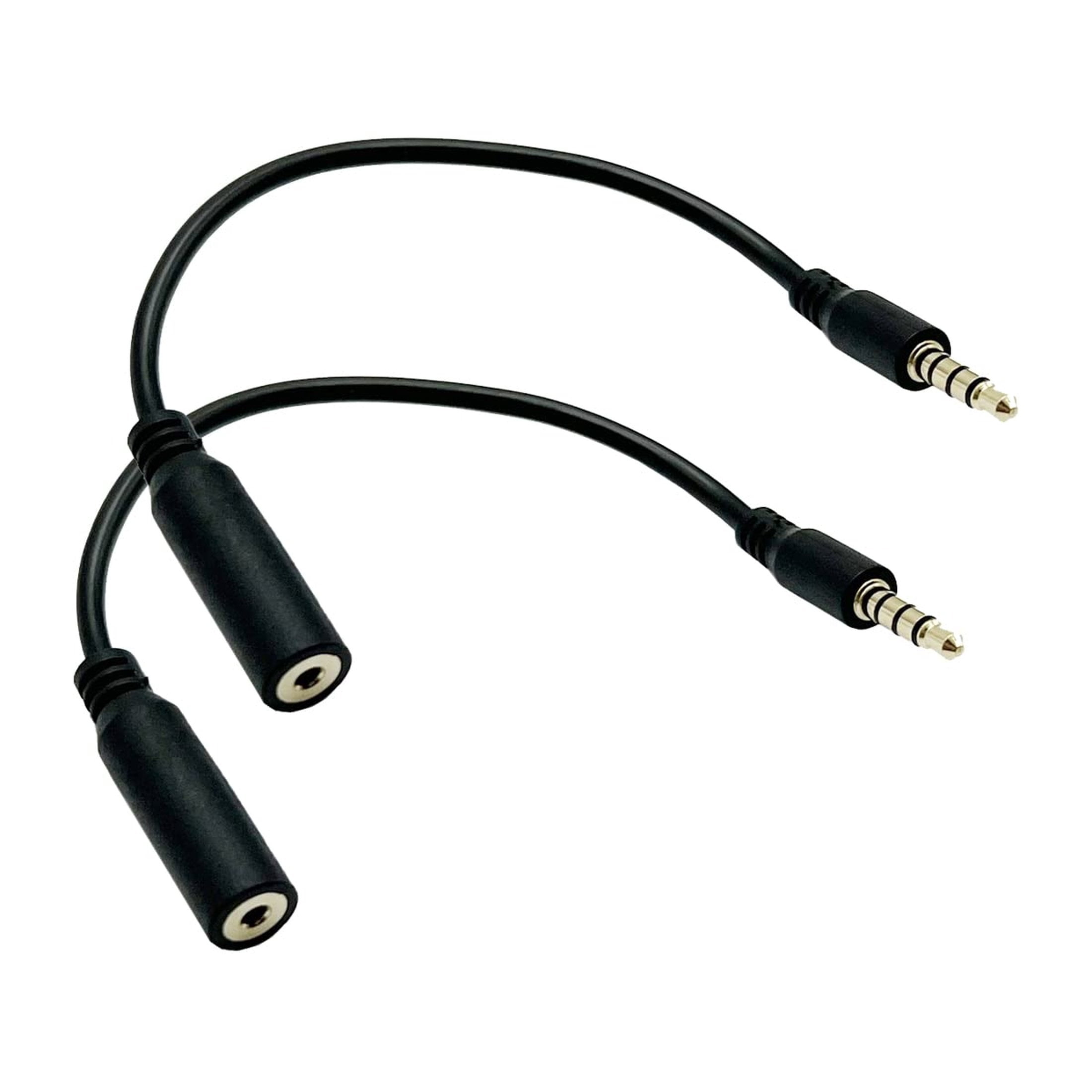 2.5mm to 3.5mm Audio Adapter Cable Extender for Headsets - 2 Pack ...