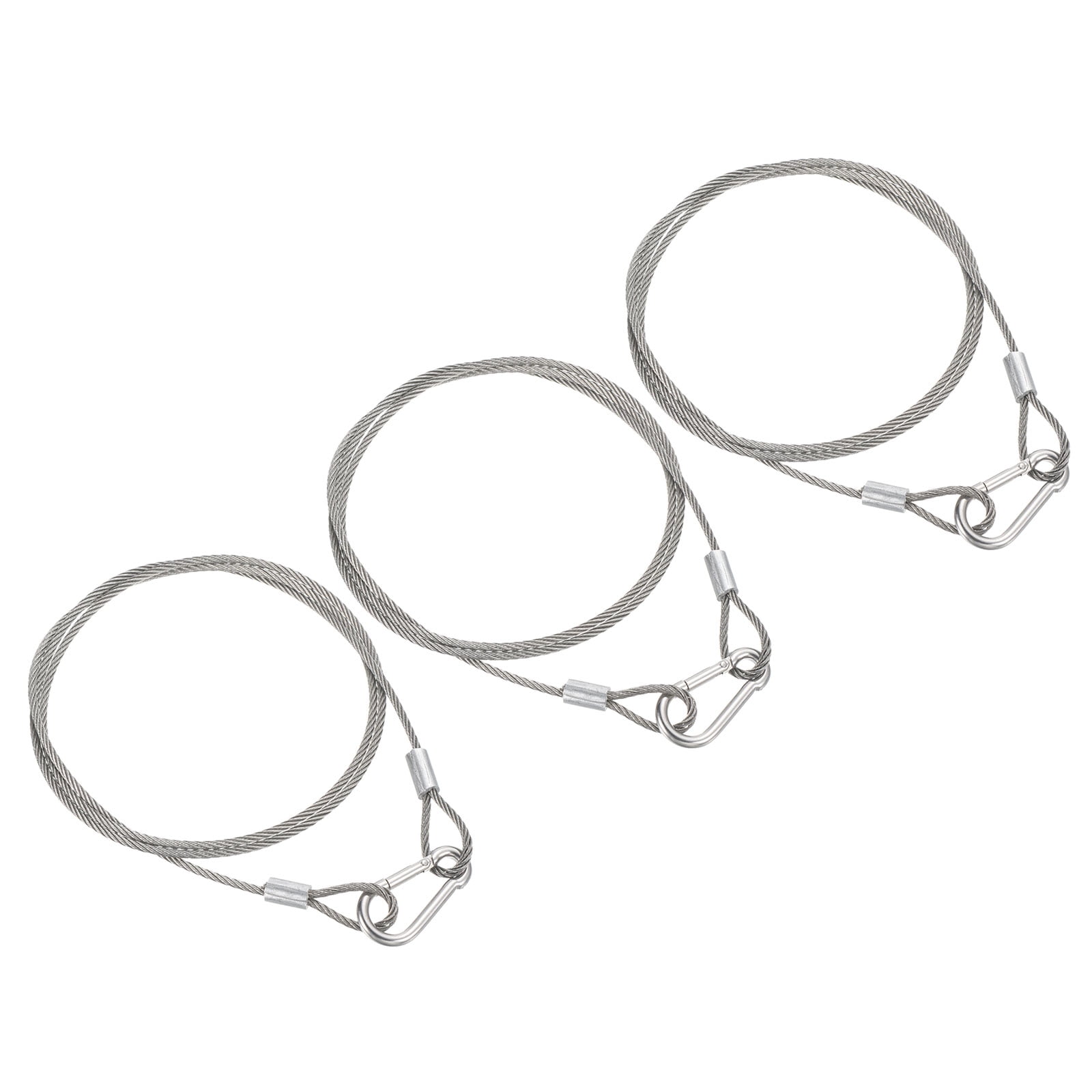 Uxcell 2.5mm x 1m/3.3ft Security Cable Steel Luggage Lock Wire Rope ...