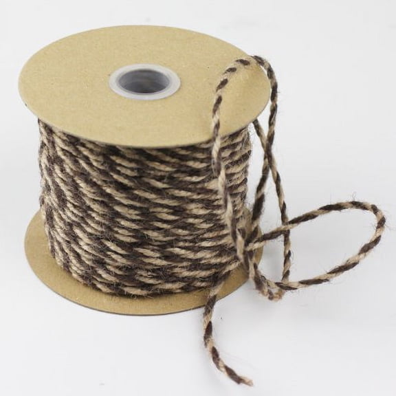 2.5mm x 50 Yards Decorative Two Tone Burlap Jute Rope Twine (Brown)
