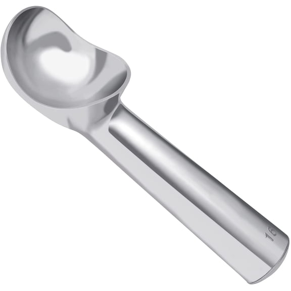 Large Ice Cream Scoop 7 inches Nonstick Anti-Freeze Metal Ice Cream Scooper Spoon One Piece Aluminum Design, Bright Silver