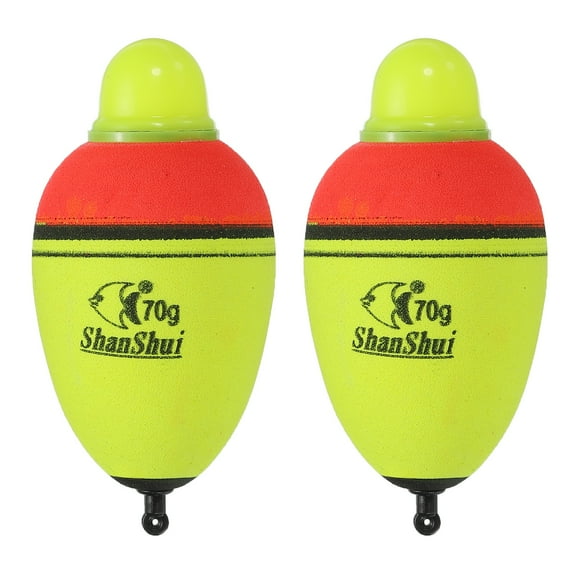 2.5oz Lighted Fishing Slip Bobbers EVA Light Up Fishing Float, Yellow, 2 Pack
