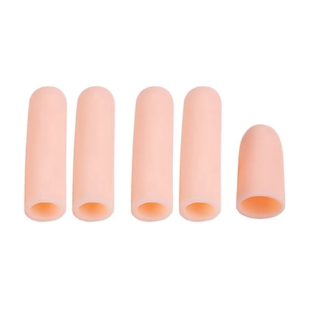 2\5pcs Soft Silicone Finger Protector Gel Tubes Little Toe Protector Corn Pain Relief Sleeve Cover Toe Separators Foot Care Tool