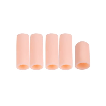 2\5pcs Soft Silicone Finger Protector Gel Tubes Little Toe Protector Corn Pain Relief Sleeve Cover Toe Separators Foot Care Tool