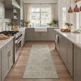 thumbnail image 1 of DEORAB 2.5x10 Runner Rugs Modern Art Persian Vines Dusty Blue Low Pile Lightweight Indoor Machine Washable Non Slip Print Rug for Hallway, Laundry Room, Bedroom, Bathroom, 1 of 5