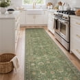 thumbnail image 1 of DEORAB 2.5x10 Runner Rugs Persian Olive Green Low Pile Lightweight Machine Washable Non Slip Rug for Hallway, Kitchen, Laundry Room, Bedroom, Bathroom, Entryway, 1 of 8