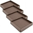 thumbnail image 1 of 2.5x2.5 inch Square Rubber Furniture Caster Cups, NOGIS Anti-Sliding Furniture Pads Bed Stopper Floor Protectors with Grip - Protect Any Flooring (Brown), 1 of 7