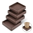 thumbnail image 1 of 2.5x2.5 inch Square Rubber Furniture Caster Cups, NOGIS Anti-Sliding Furniture Pads Bed Stopper Floor Protectors with Grip - Protect Any Flooring (Brown), 1 of 7