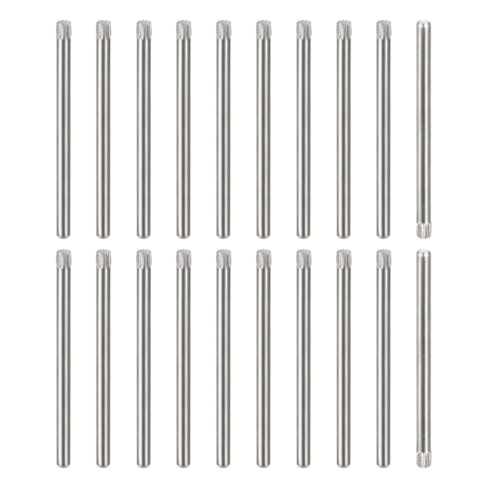Uxcell Dowel Pins 2x10mm 304 Stainless Steel Knurled Head Flat Beveled End Dowel Pins Wood Bunk Bed Shelf Pegs Support Shelf Fastener Element Pack Of 5