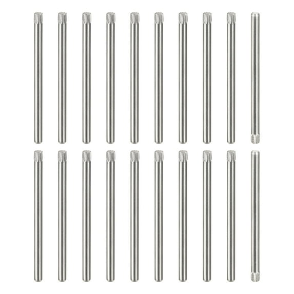 2.5x50mm 304 Stainless Steel Dowel Pins, 20 Pack Knurled Head Flat End Dowel Pin