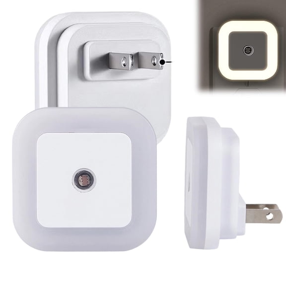 2/6/12 Pack,Light-Activated Sensor LED Night Light, Plug in Night Light Dusk to Dawn Sensor with Smart Sensor, Daylight White, Plug-in