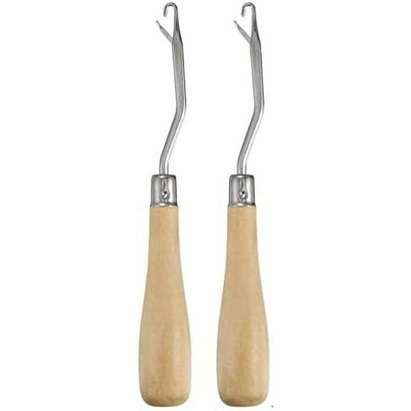 2  6.3 Inch Wooden Handle Latch Hook Tool for Rug Making and Art Crafts