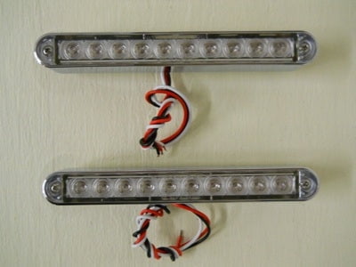 (2) 6.5" Amber 10 LED Brake Stop Turn Tail Lights / Chrome Base / Clear Lens