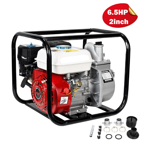 2" 6.5HP 4-Stroke Gas Semi-Trash Pump, 212cc 158GPM 26.2FT Suction 105FT Lift