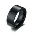 thumbnail image 1 of 2/6/8/10/15mm Titanium Band Men Womens Stainless Steel Black Matte Polished Ring, 1 of 9