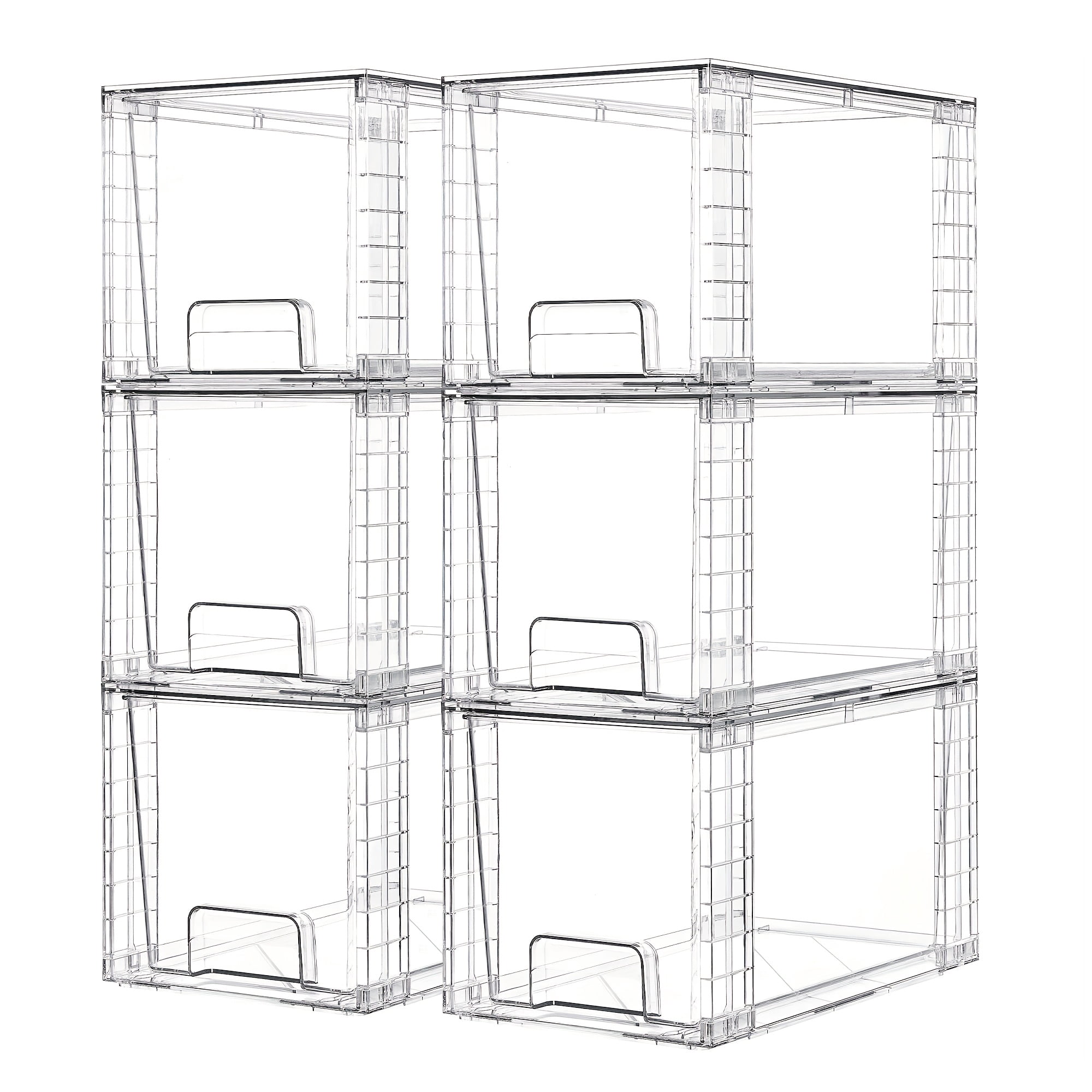 2/6/8 Packs Large Stackable Storage Drawers, Easily Assemble Acrylic ...