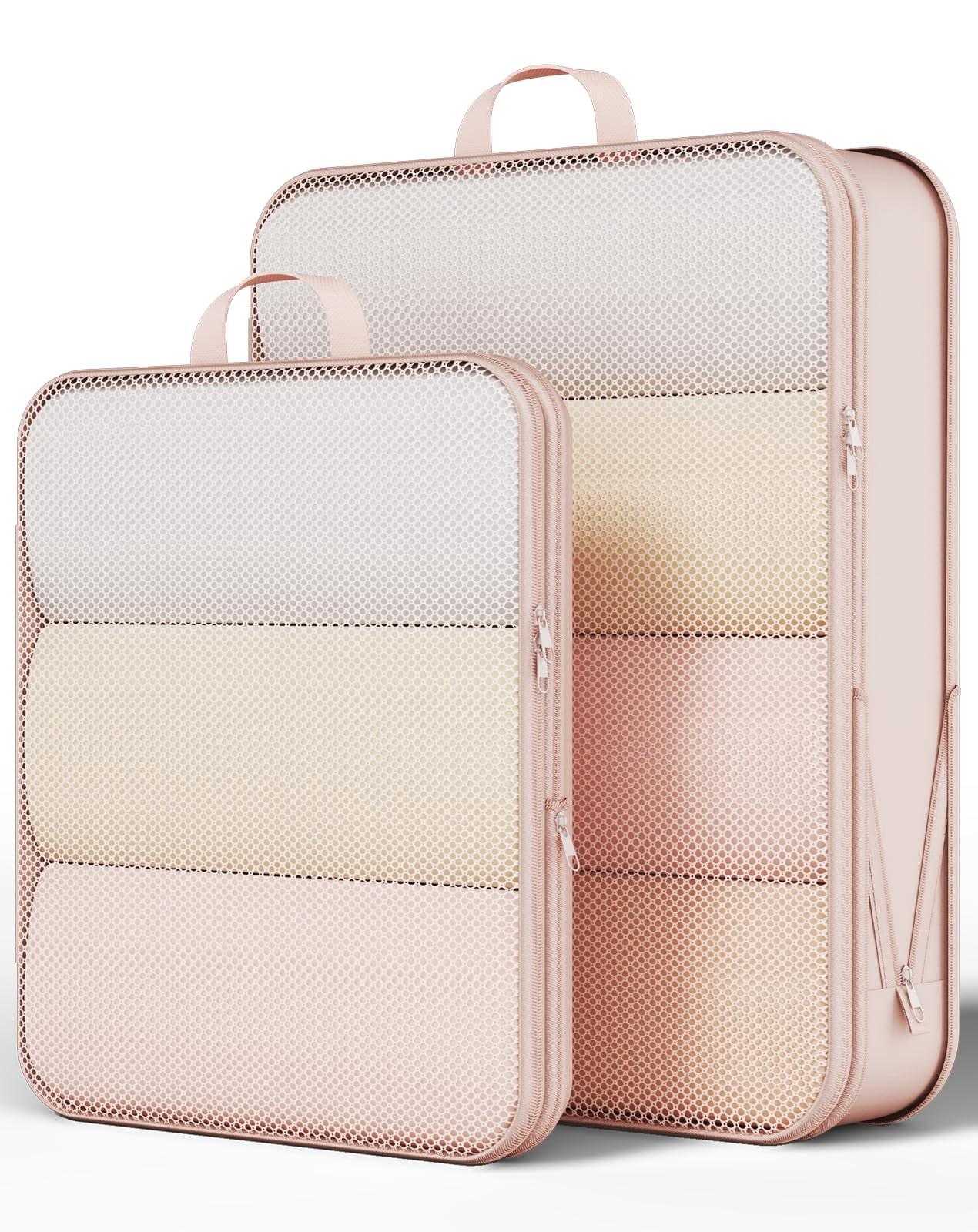 2/6/9/11 Set Packing Cubes For Travel Compressible Expandable Large Luggage Suitcase Organizer Bags Clothing Durable Space Saver Storage Bags(beige)