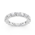 thumbnail image 1 of 2.6 Cttw Emerald Oval Cut Moissanite Eternity Wedding Band for Women 14K White Gold Plated S925 Promise Ring Stackable Wedding Ring Size 9, 1 of 6