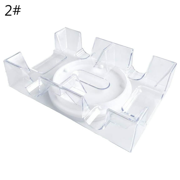2/6 Deck Transparent Poker Card Box PC Playing Card Stand with Rotating Tray Party Board Game Props Durable