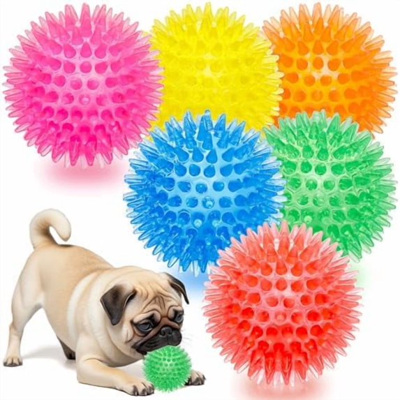 2.6” Heavy Duty Squeaky Balls for Dogs 6 Pack Puppy Chew Toys for ...