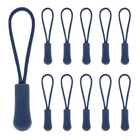 Uxcell Zipper Pulls Replacement, Nylon Cord Extension Zipper Pull Tab Tags for Handbag Backpacks Jackets Luggage Purses Dark Blue