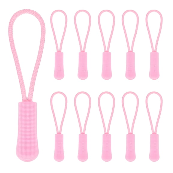 Uxcell Zipper Pulls Replacement, Nylon Cord Extension Zipper Pull Tab Tags for Handbag Backpacks Jackets Luggage Purses Light Pink