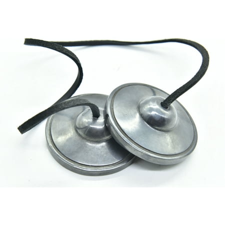 2.6 Inches- Hand Tuned to Om Key black plain Tingsha Cymbals. Bell Chimes Handmade in Nepal by GK&CO.